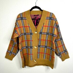 Fashion Checkered Wool Cardigan Sweater💕